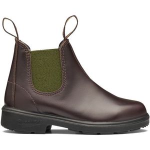 Blundstone Kids #2394 Brown Leather With Olive Elastic Hoge schoenen (Kinderen |grijs)