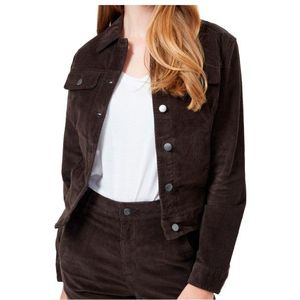 tentree Womens Rowan Corduroy Jacket Vrijetijdsjack (Dames |zwart)