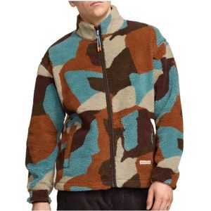 Revolution Printed Teddy Jacket Fleecevest (Heren |bruin)