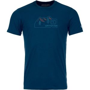 Ortovox 150 Cool Vintage Badge T-Shirt Merinoshirt (Heren |blauw)