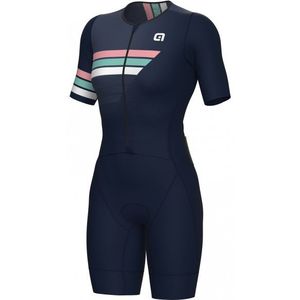 Alé Womens Triathlon Trigger S/S Tri Unitard Fietspak (Dames |blauw)