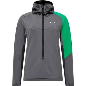 Salewa Womens NXT Hybrid 1/2 Zip Tee Trui met capuchon (Dames |grijs)