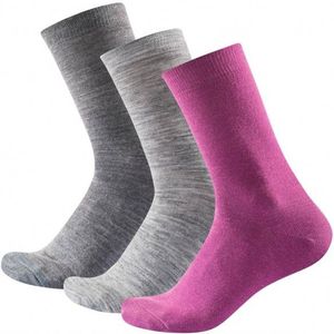 Devold Daily Light Woman Sock 3-Pack Multifunctionele sokken (Dames |grijs)