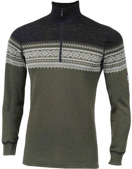 Aclima - DE Marius Mock Neck - Merinotrui - Olijfgroen