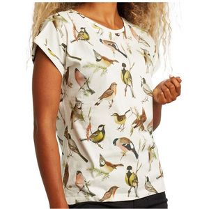 DEDICATED Womens T-Shirt Visby Autumn Birds T-shirt (Dames |beige)