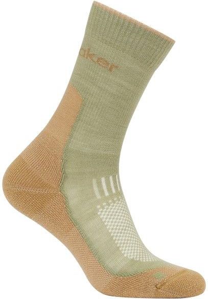 Icebreaker - Merino Hike+ Light Crew - Wandelsokken - Beige/Olijfgroen