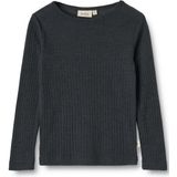 WHEAT - Gestreiftes Langarm-Shirt - Zwart - Merino-ondergoed