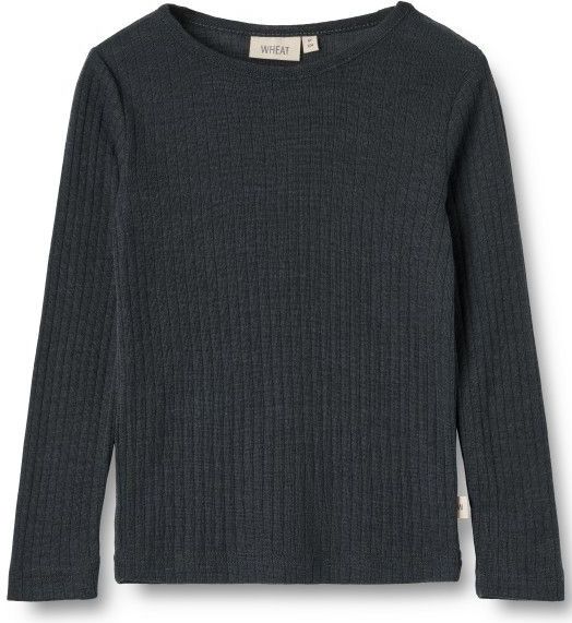 WHEAT - Gestreiftes Langarm-Shirt - Zwart - Merino-ondergoed