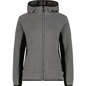 CMP Womens Jacket Fix Hood Jacquard Knitted Fleecevest (Dames |grijs)