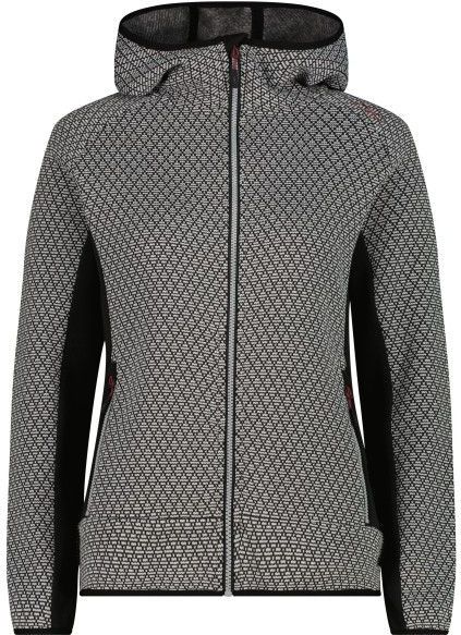 CMP Womens Jacket Fix Hood Jacquard Knitted Fleecevest (Dames |grijs)