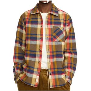 Revolution Casual Shirt Checked Overhemd (Heren |bruin)
