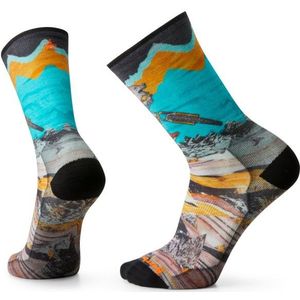 Smartwool Bike Zero Cushion Wolf Print Crew Socks Fietssokken (grijs)