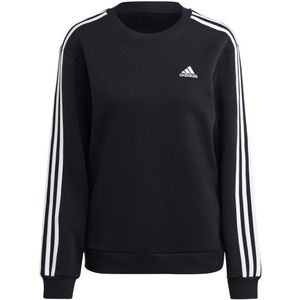 adidas Womens 3-Stripes Fleece Sweatshirt Fleecetrui (Dames |zwart)