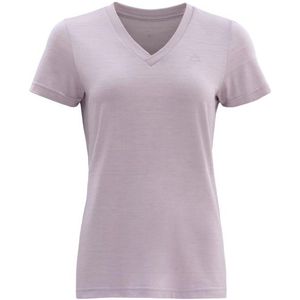 Devold Womens Hareid Merino 200 Tee V-Neck Merinoshirt (Dames |purper)