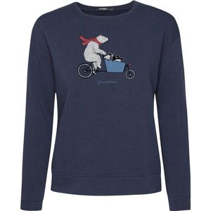 GreenBomb Womens Bike Cargo Bear Canty Pullover Cotton Trui (Dames |blauw)