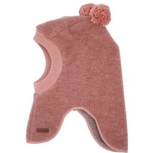 maximo Kids Mini-Schlupfmütze Zipfel und Pompons Fleece Muts (Kinderen |roze/bruin)