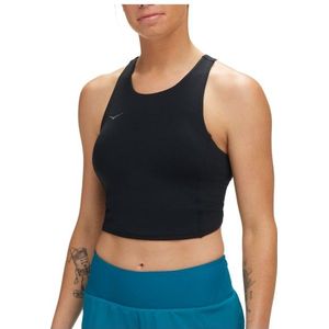 HOKA Womens Elaro Crop Bra Sportbeha (Dames |zwart)