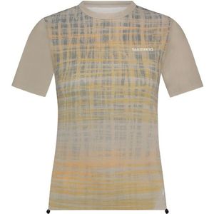 Shimano Womens Spazio Short Sleeves Jersey Printed Fietsshirt (Dames |beige)