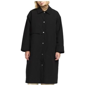 Selfhood Womens Trenchcoat Lange jas (Dames |zwart)