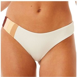 Rip Curl Womens Block Party Spliced Cheeky Hip Bikinibroekje (Dames |wit)
