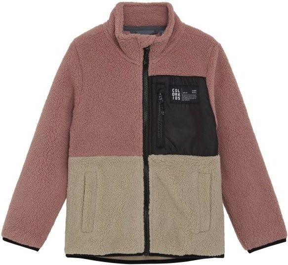 Colorkids - Fleecejas Colorblock - Bruin - Kinderjack