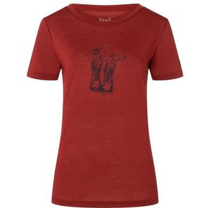 supernatural Womens Flower Boots Tee Merinoshirt (Dames |rood)