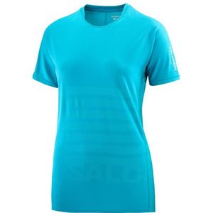 Salomon Womens Sense Aero S/S Tee GFX Hardloopshirt (Dames |blauw)