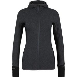 Icebreaker Womens Descender L/S Zip Hood Merinohoodie (Dames |zwart)