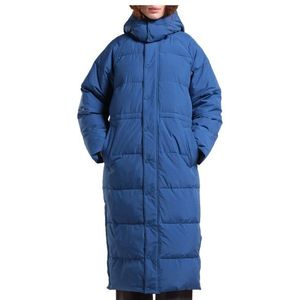 DEDICATED Womens Long Puffer Jacket Karmas Lange jas (Dames |blauw)