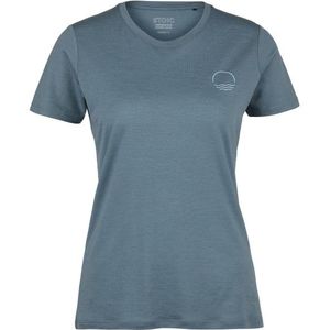 Stoic Womens Merino155 LaholmSt Print T-Shirt Sun Merinoshirt (Dames |grijs)
