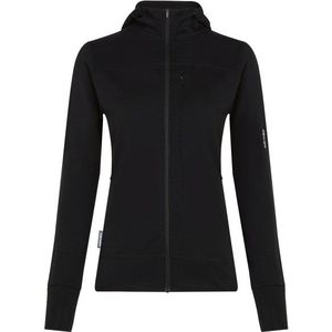Icebreaker Womens Merino Blend 300 Realfleece Descender Merinovest (Dames |zwart)