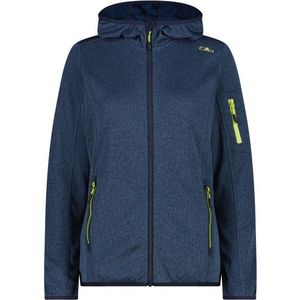 CMP Womens Jacket Fix Hood Knitted + Mesh Fleecevest (Dames |blauw)