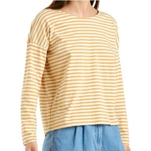 DEDICATED Womens Top Humledal Stripes Longsleeve (Dames |beige)
