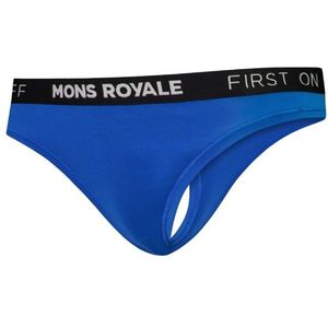 Mons Royale Womens Merino Thong Merino-ondergoed (Dames |blauw)