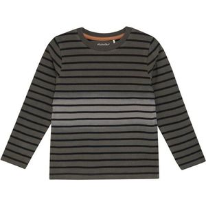 Minymo Kids T-Shirt L/S Y/D No 134033 Longsleeve (Kinderen |grijs/zwart)