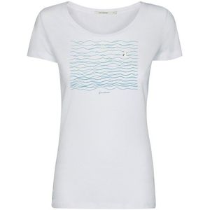GreenBomb Womens Animal Seagull Waves Loves T-Shirts T-shirt (Dames |wit/grijs)