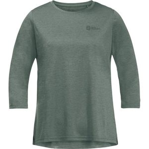 Jack Wolfskin Womens Crosstrail 3/4 Tee Longsleeve (Dames |olijfgroen)