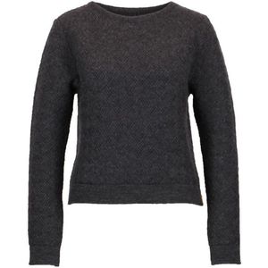Albmerino Womens Flecht Pullover Wollen trui (Dames |zwart/grijs)