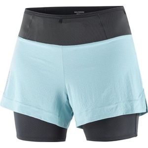 Salomon Womens Sense Aero 2in1 Short Hardloopshort (Dames |blauw)