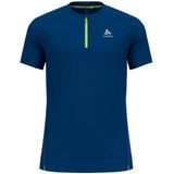 Odlo X-Alp Trail Crew Neck S/S Half Zip Hardloopshirt (Heren |blauw)