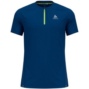 Odlo X-Alp Trail Crew Neck S/S Half Zip Hardloopshirt (Heren |blauw)