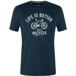 supernatural Better Bike Tee Merinoshirt (Heren |blauw)