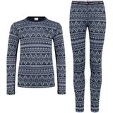 Kari Traa - Agnes Set - Merino-ondergoed - Blauw/Grijs