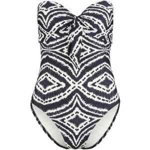 Seafolly Womens Zanzibar Twist Tie Front One Piece Badpak (Dames |grijs)