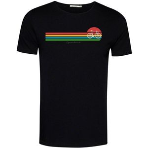 GreenBomb Bike Sunset Stripes Spice T-Shirts T-shirt (Heren |zwart)