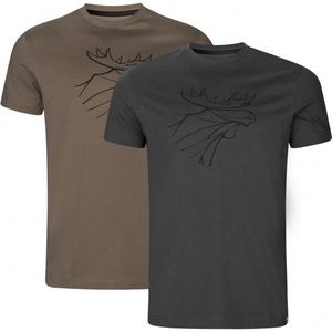 Härkila Graphic T-Shirt 2-Pack T-shirt (Heren |grijs)