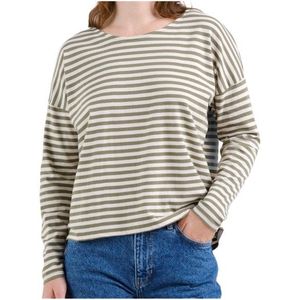 DEDICATED Womens Top Humledal Stripes Longsleeve (Dames |grijs)