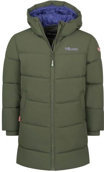 Trollkids - Aurland Coat XT - Lange Jas - Olijfgroen - Waterdicht