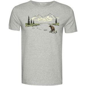 GreenBomb Nature Bear Sitting Guide T-Shirt Cotton T-shirt (Heren |grijs)