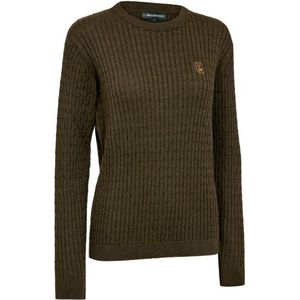 Deerhunter Womens Harrington Knit with Braid Pattern Merinotrui (Dames |olijfgroen/bruin)
